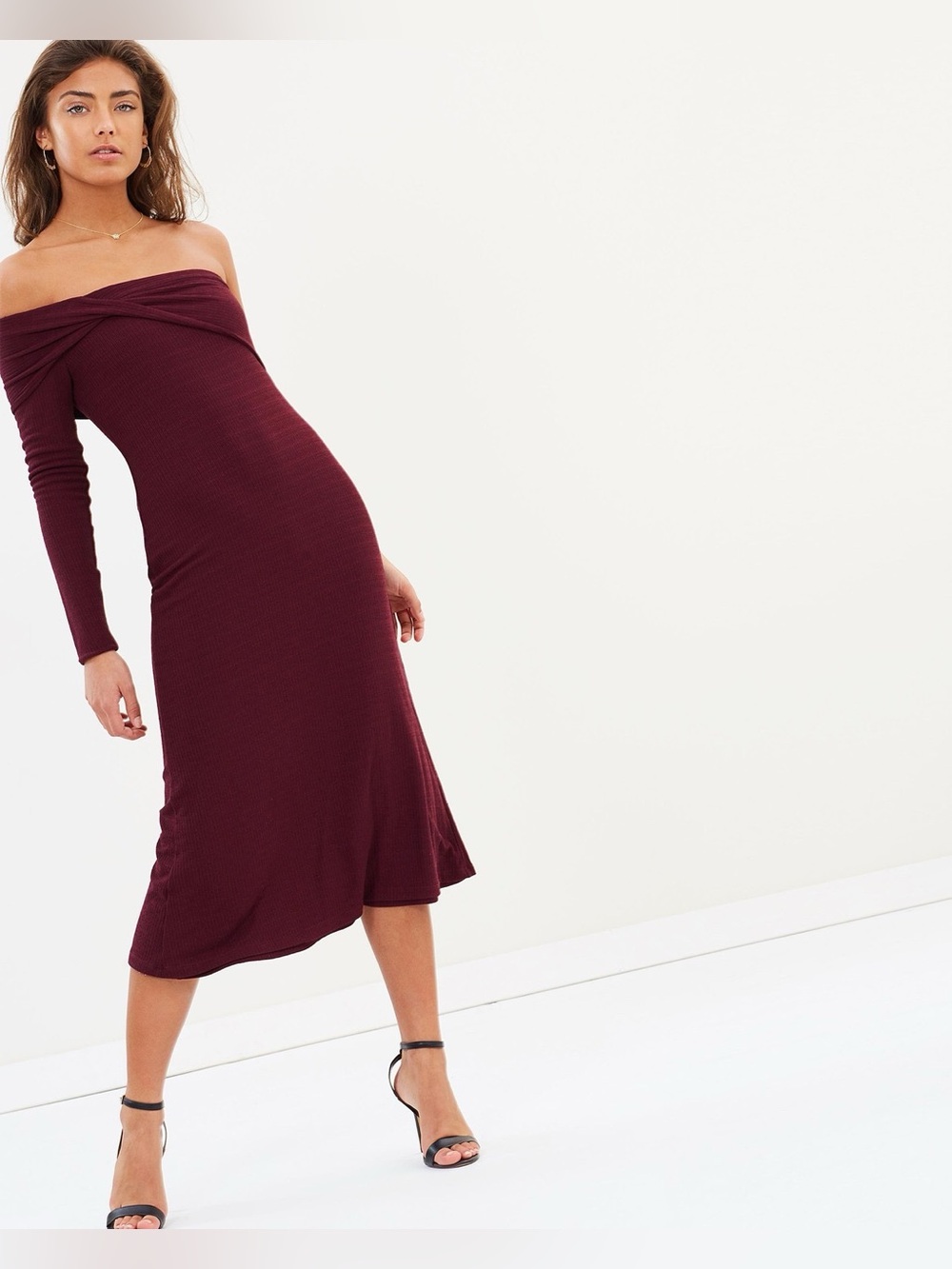 La Maison Talulah Mystery Asymmetrical Knitted Dress Henna Size Small NWT